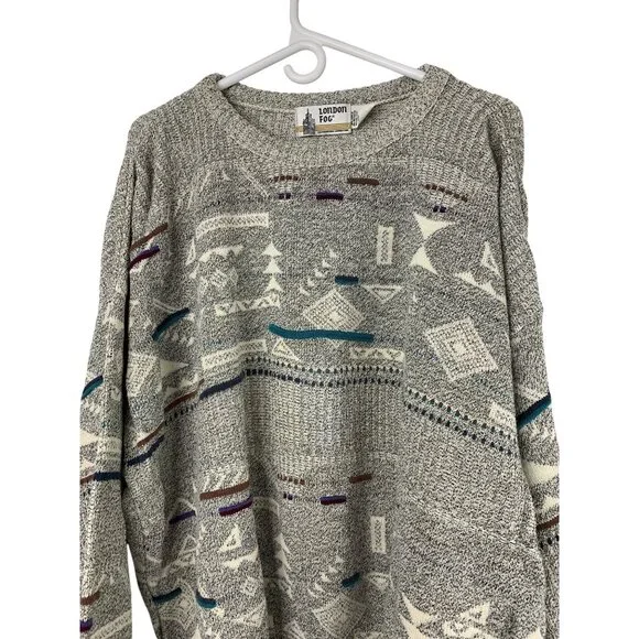 Rare Vintage 90s London Fog Mens Winter Sweater Big 3XL Heavy GUC